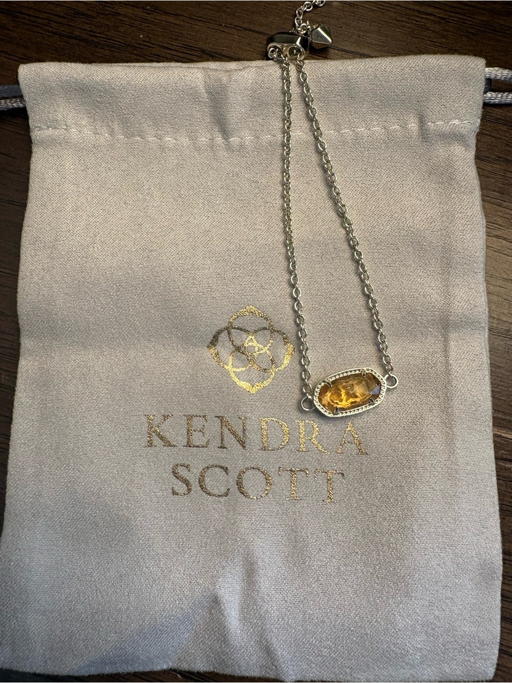 Authentic Kendra Scott Eliana bracelet with citrine stone and gold metal